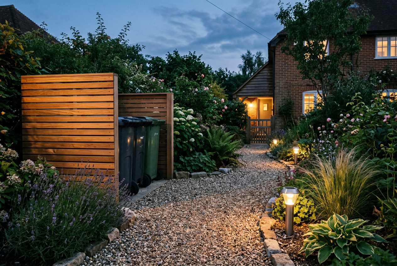 Add lighting and hide the bins